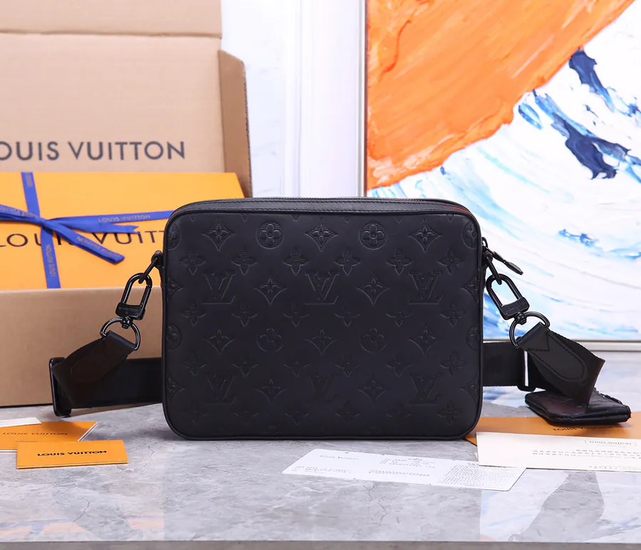 New Arrivals M69827 Full Leather Pressed DUO Messenger Bag