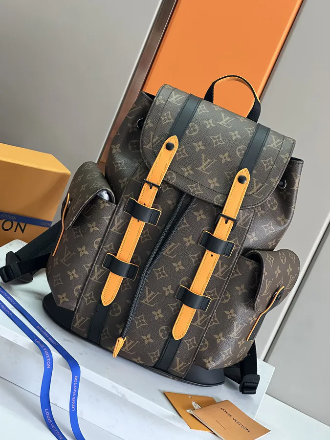 Christopher Mini Backpack with Monogram Canvas and Leather Trim