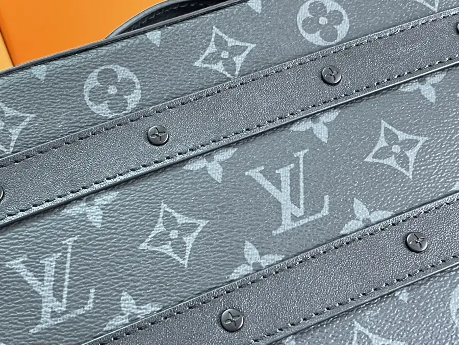 Louis Vuitton Handle Soft Trunk Mini Travel Bag with Leather Trim and Monogram Macassar Canvas