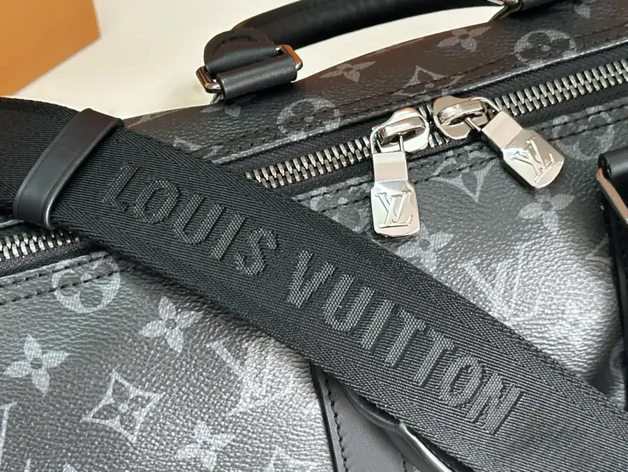 Keepall Bandoulière 35 Handbag with Monogram Eclipse Coated Canvas and Leather Trim