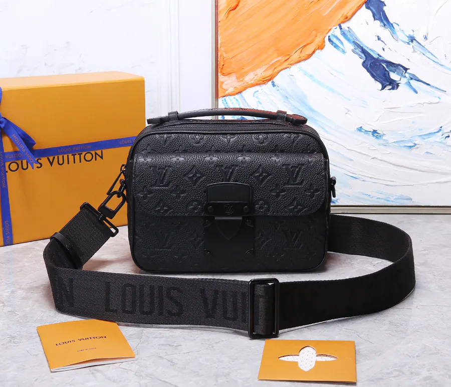 S Lock Courier Bag in Monogram Taurillon Leather