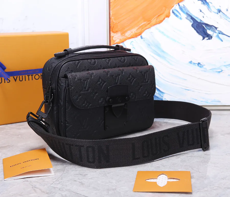 S Lock Courier Bag in Monogram Taurillon Leather