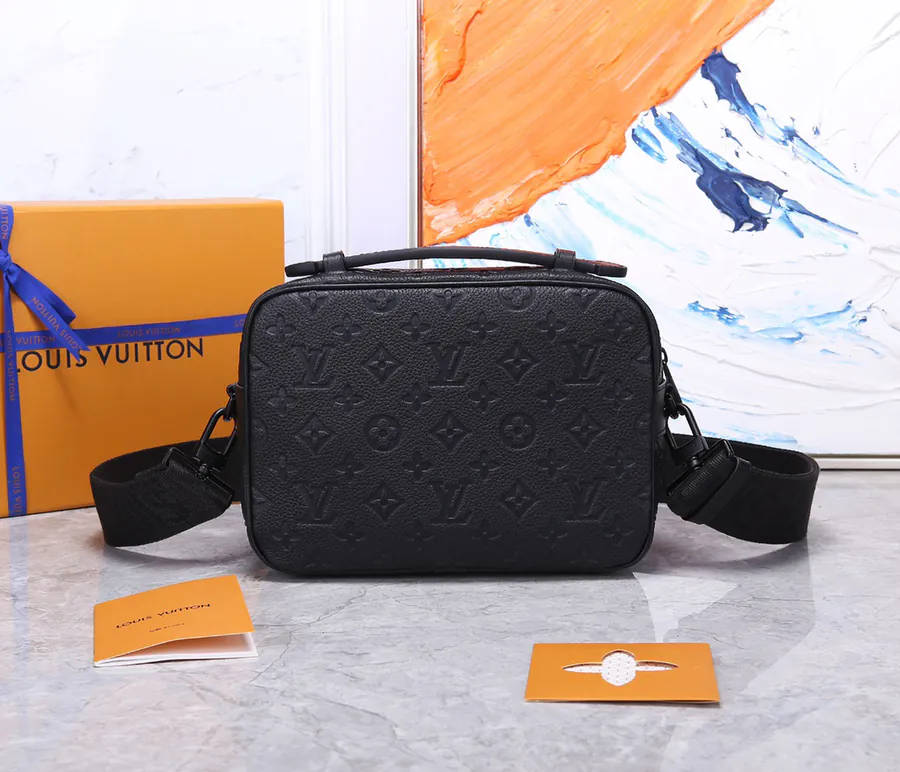 S Lock Courier Bag in Monogram Taurillon Leather