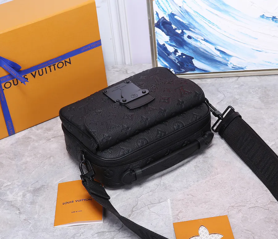 S Lock Courier Bag in Monogram Taurillon Leather