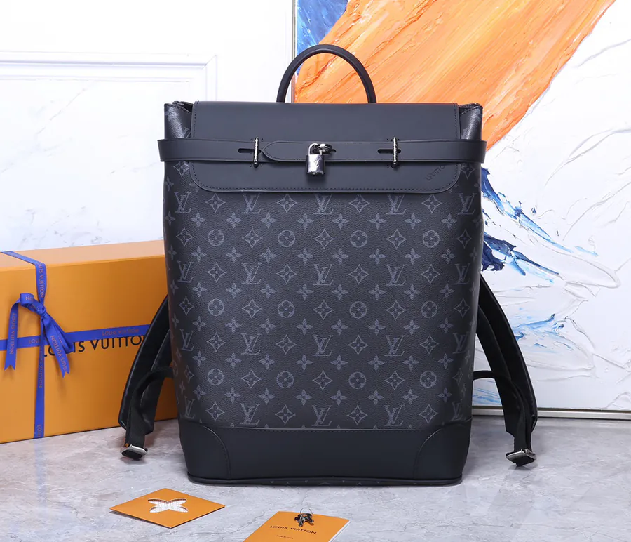 Louis Vuitton Steamer Backpack Monogram Eclipse Canvas, Vintage Style