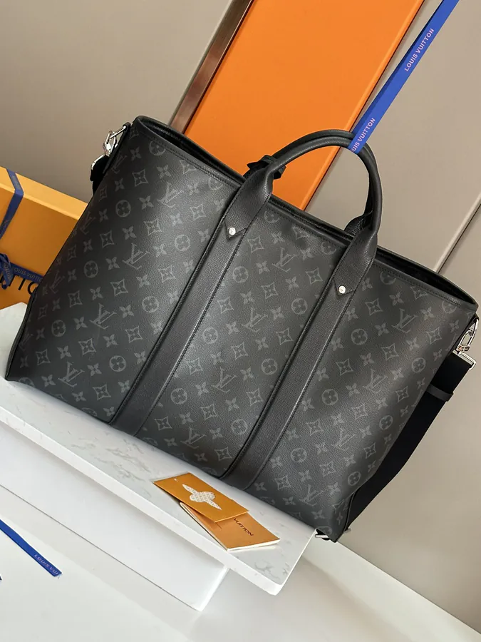 Weekend Tote Handbag in Monogram Canvas and Taïga Leather