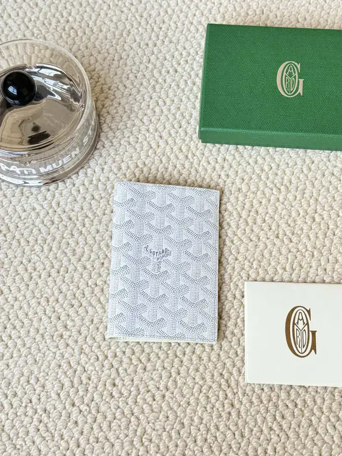 Goyard Passport Holder in Goyardine Canvas & Vauzelles Calfskin