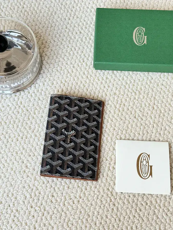 Goyard Passport Holder in Goyardine Canvas & Vauzelles Calfskin