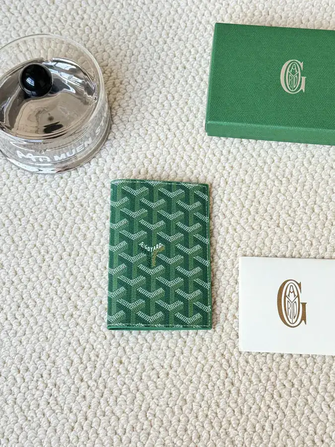 Goyard Passport Holder in Goyardine Canvas & Vauzelles Calfskin