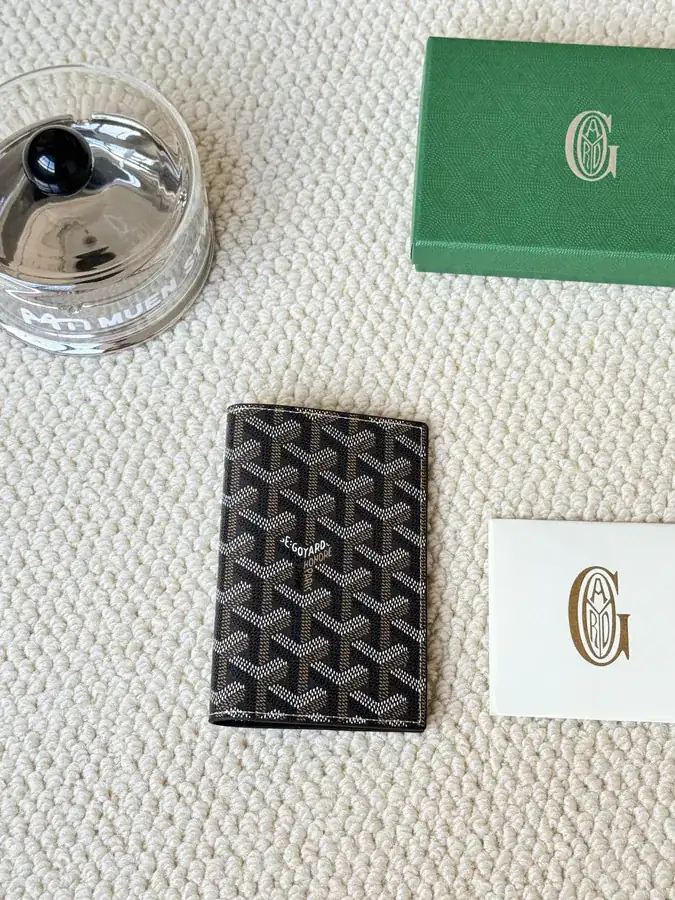 Goyard Passport Holder in Goyardine Canvas & Vauzelles Calfskin