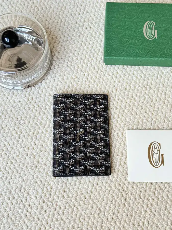 Goyard Passport Holder in Goyardine Canvas & Vauzelles Calfskin