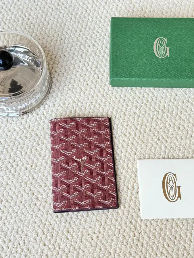 Goyard Passport Holder in Goyardine Canvas & Vauzelles Calfskin