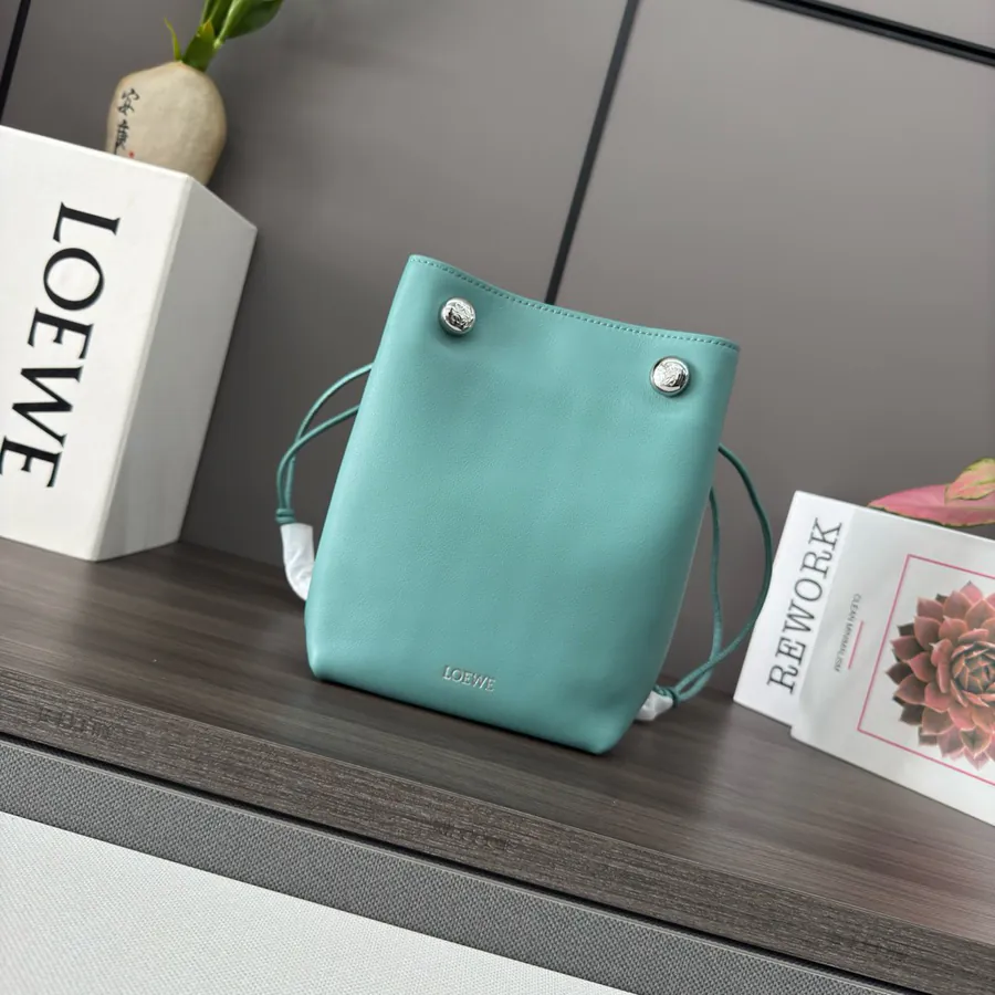 LOEWÉ Smooth Calfskin Pebble Bag with Adjustable Strap