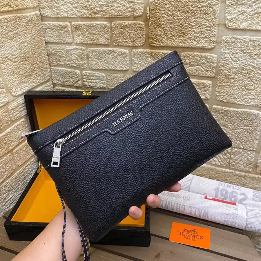 Men's Peekaboo Handbag Premium Grained Calfskin, Elegant Design