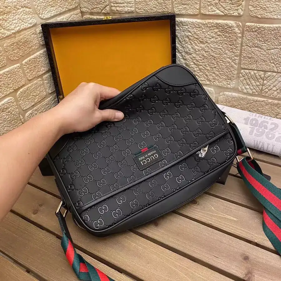 GUC Casual Crossbody Bag Large Size, Black Color