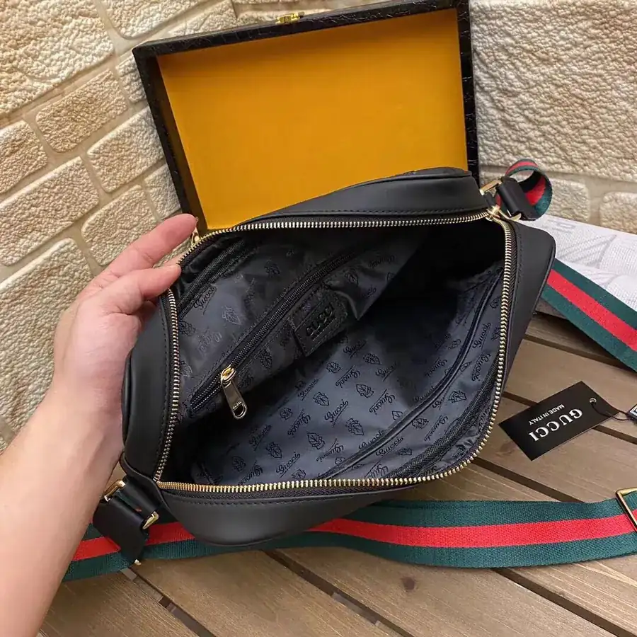 GUC Casual Crossbody Bag Large Size, Black Color