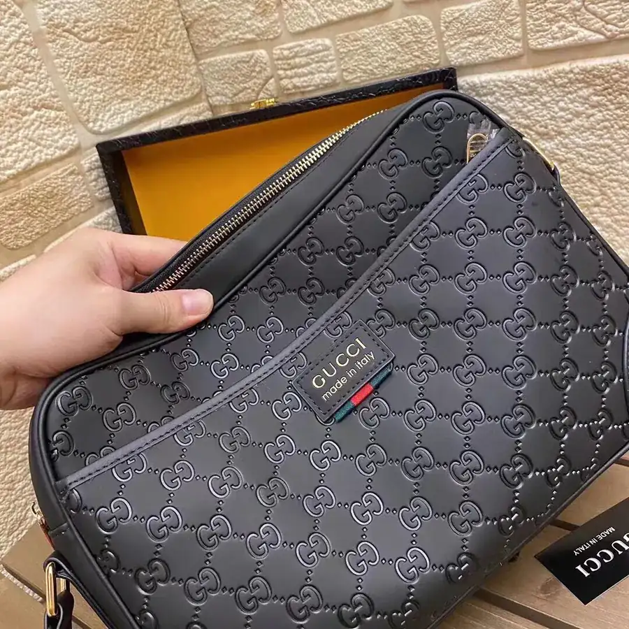 GUC Casual Crossbody Bag Large Size, Black Color