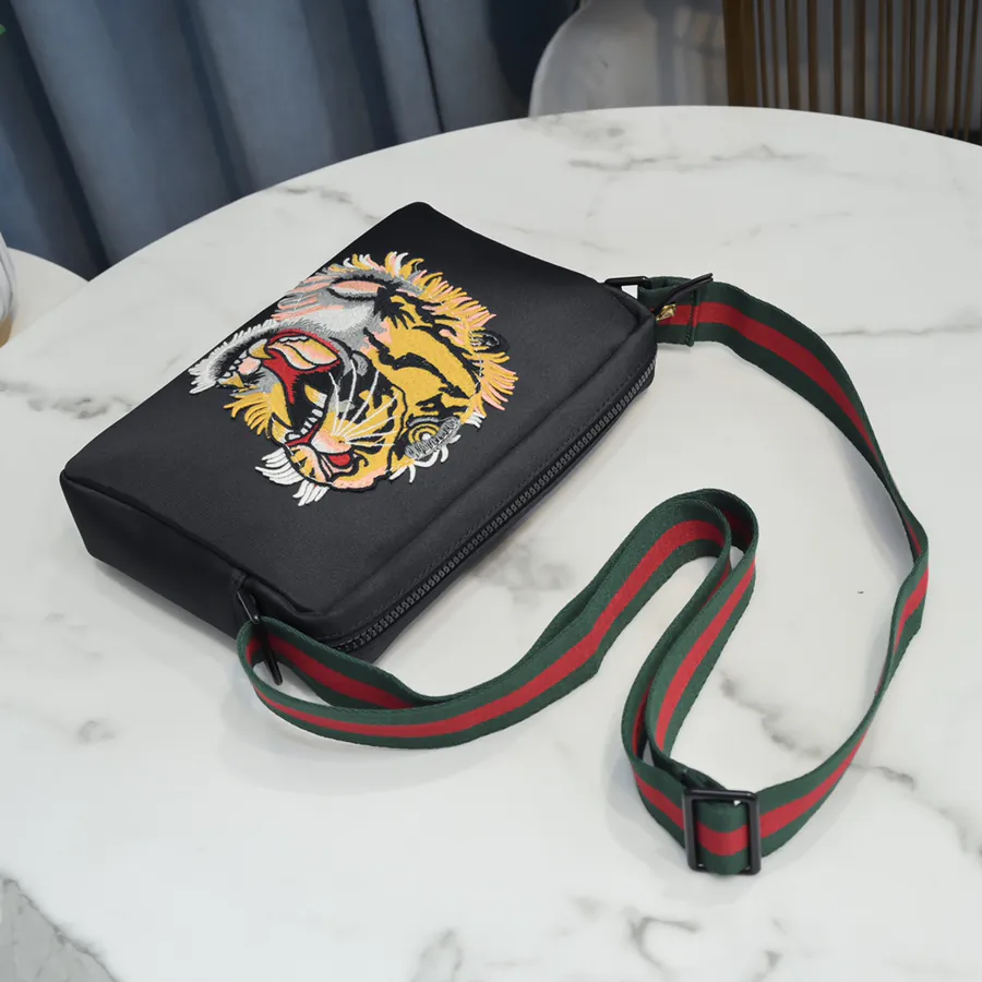 Gucci New Crossbody Bag with Premium Leather and Waterproof Oxford Fabric
