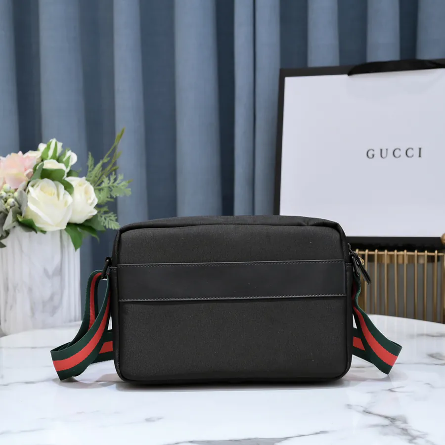 Gucci New Crossbody Bag with Premium Leather and Water Resistant Oxford Fabric