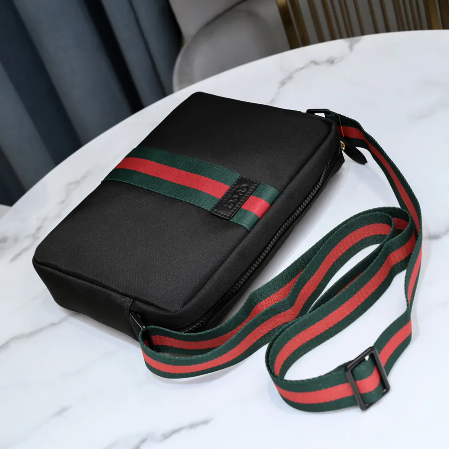 Gucci New Crossbody Bag with Premium Leather and Water Resistant Oxford Fabric