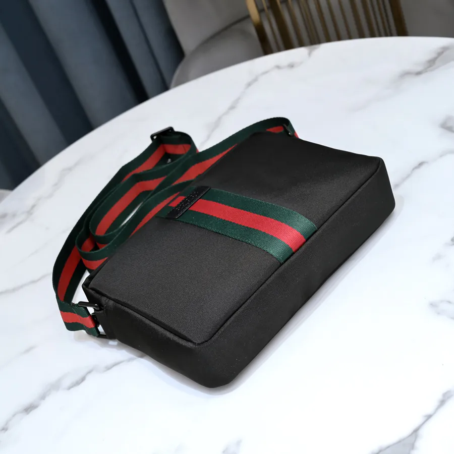 Gucci New Crossbody Bag with Premium Leather and Water Resistant Oxford Fabric
