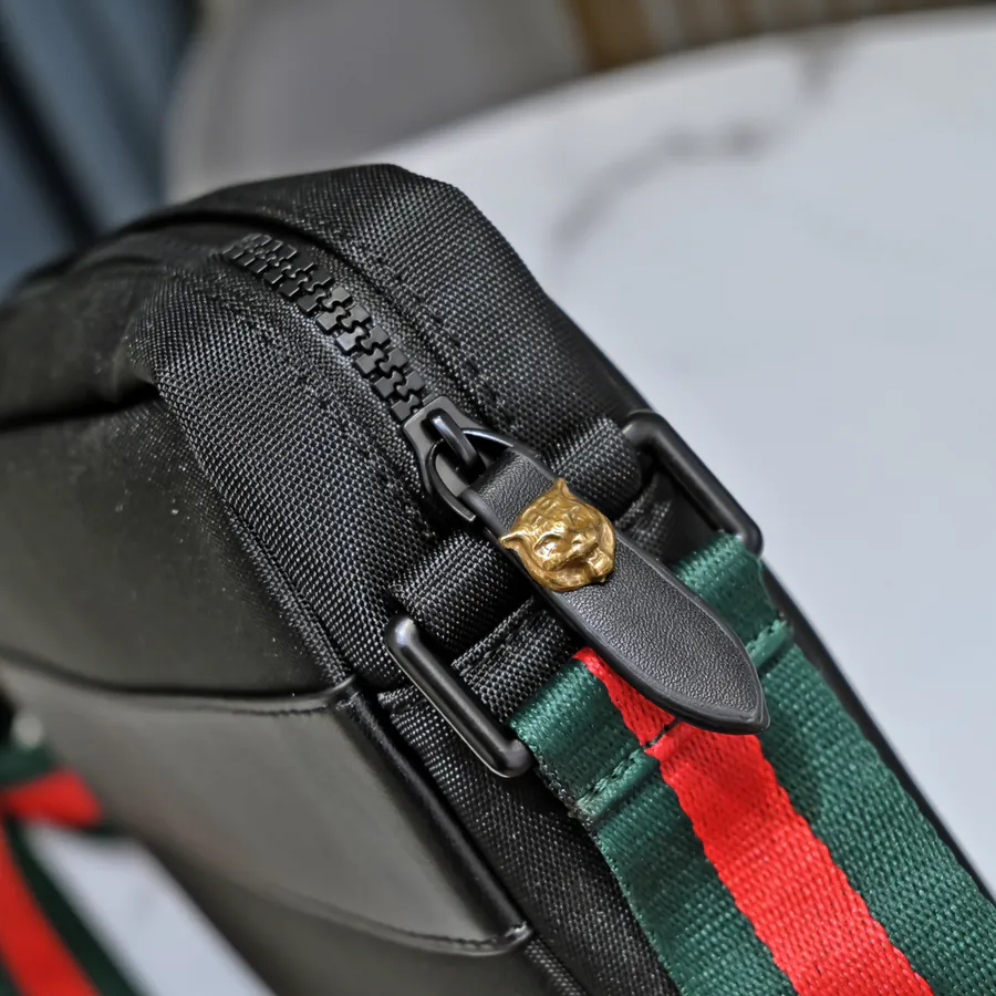 Gucci New Crossbody Bag with Premium Leather and Water Resistant Oxford Fabric
