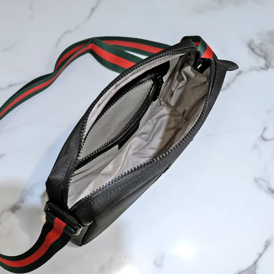 Gucci New Crossbody Bag with Premium Leather and Water Resistant Oxford Fabric
