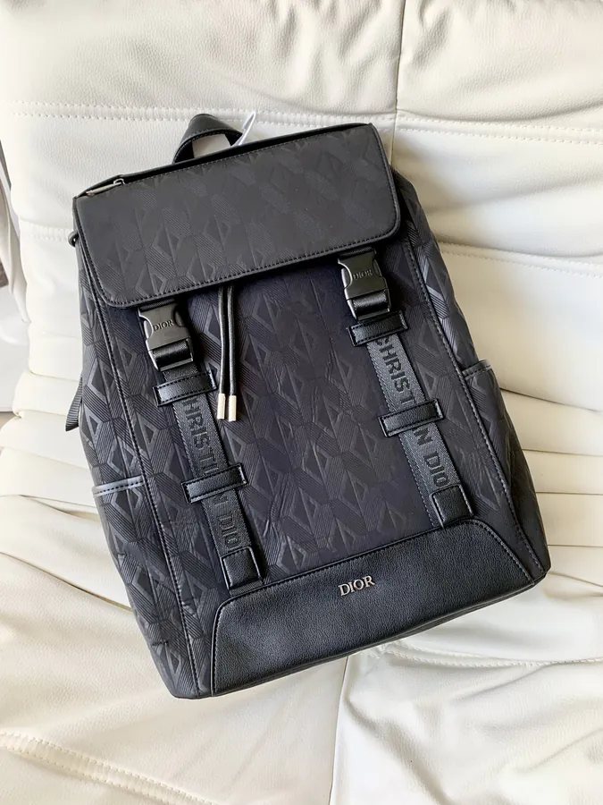 Dior Calfskin Double Shoulder Bag with CD Print