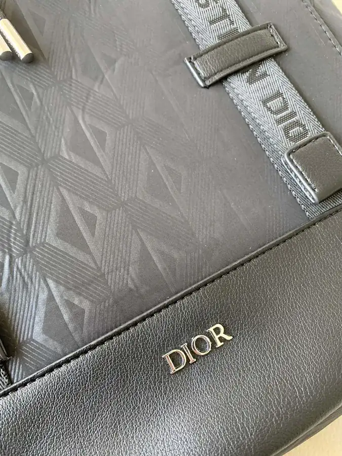 Dior Calfskin Double Shoulder Bag with CD Print