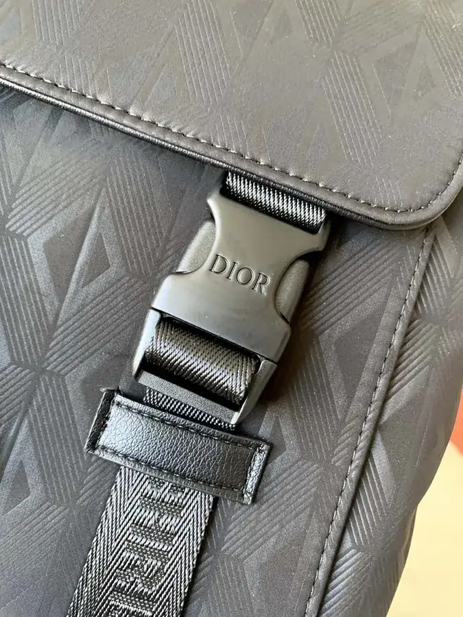 Dior Calfskin Double Shoulder Bag with CD Print