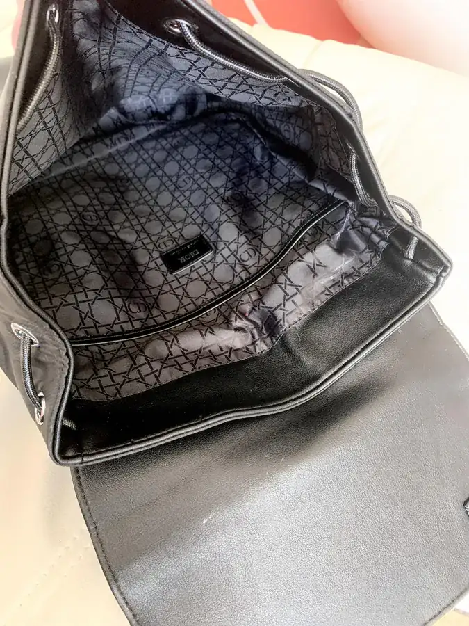 Dior Calfskin Double Shoulder Bag with CD Print