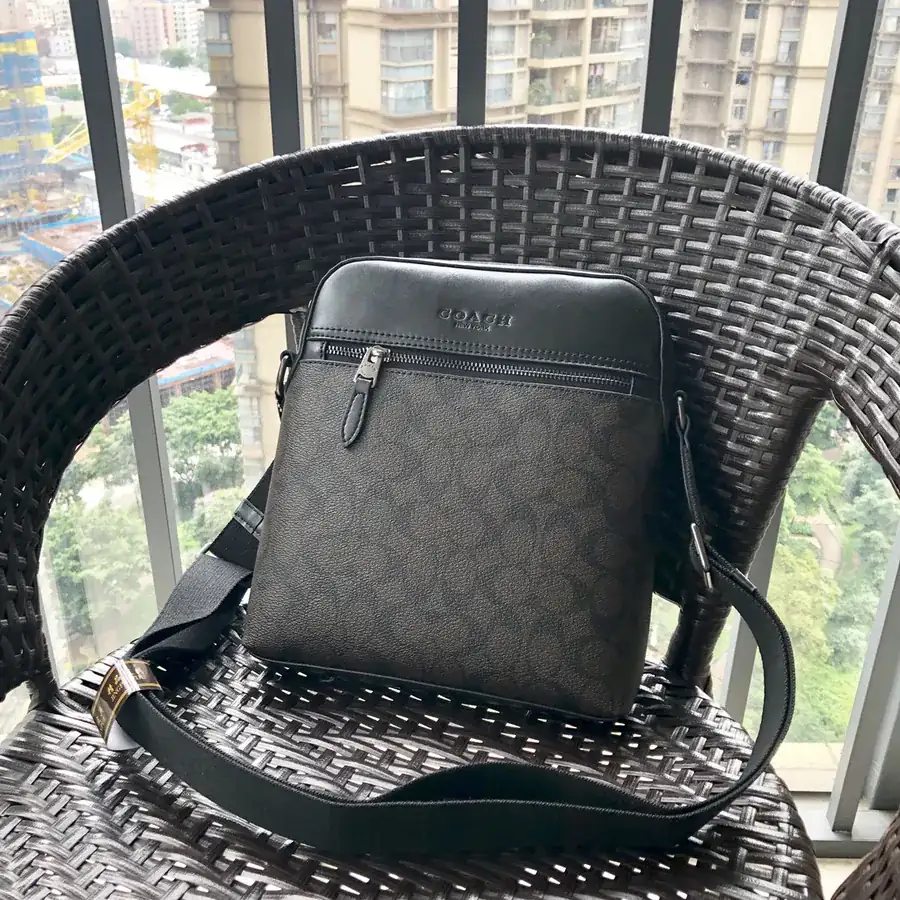 Coach 73336 Classic PVC and Calfskin Men's Shoulder Bag