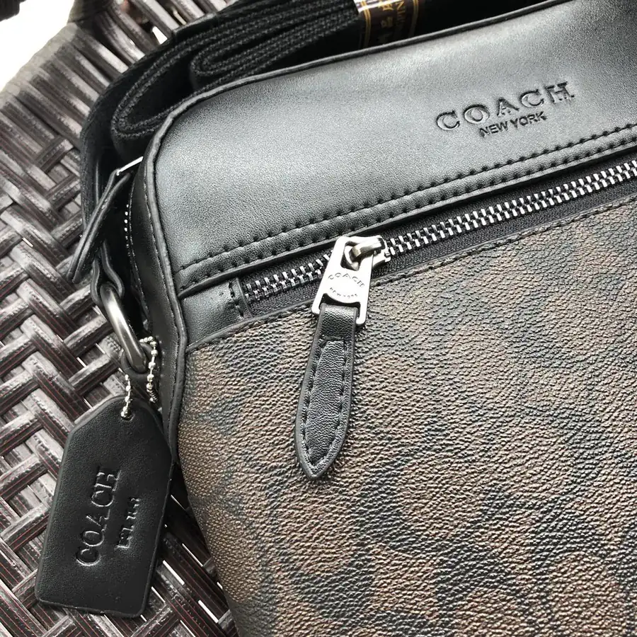Coach 73336 Classic PVC and Calfskin Men's Shoulder Bag