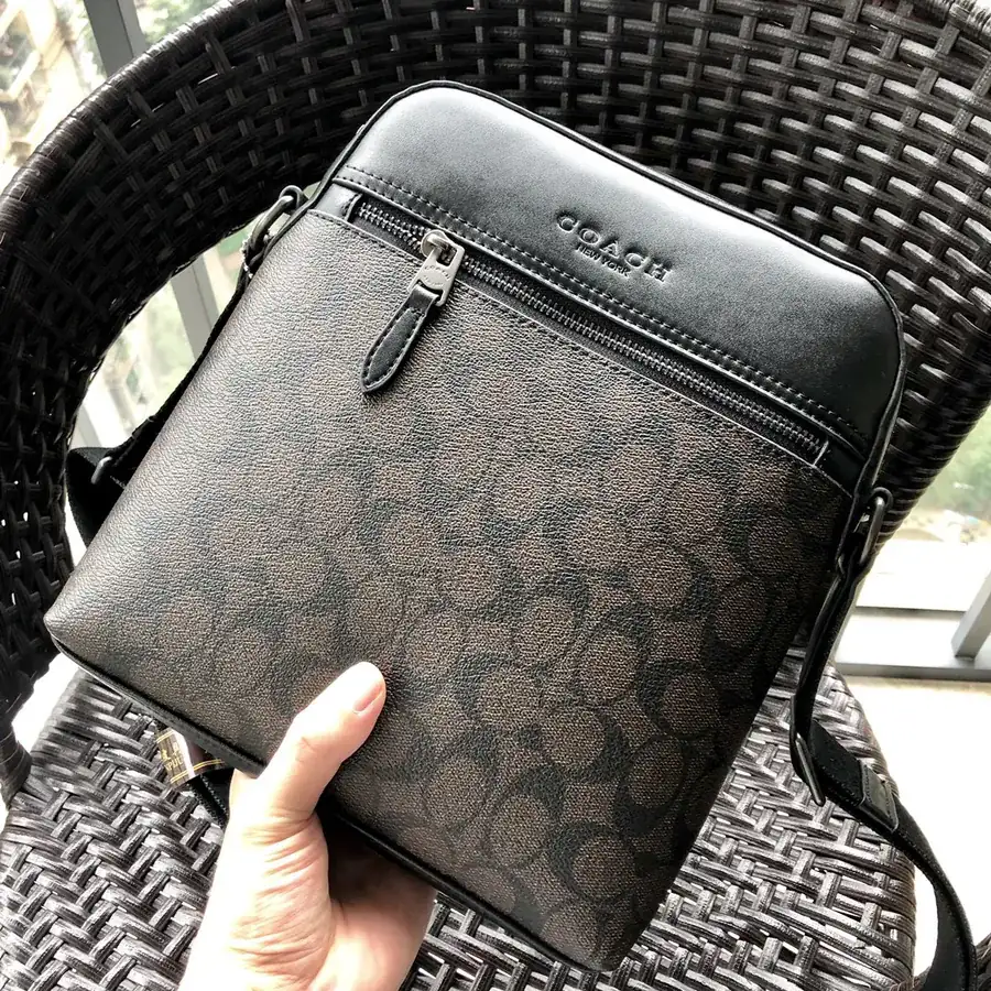 Coach 73336 Classic PVC and Calfskin Men's Shoulder Bag