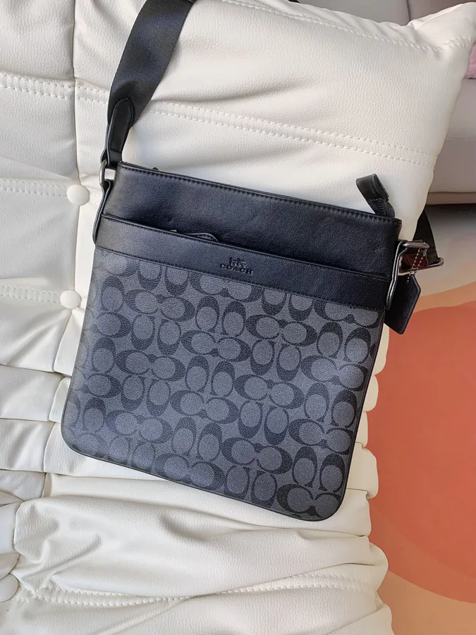 Coach Men's Shoulder Bag with Wide Strap