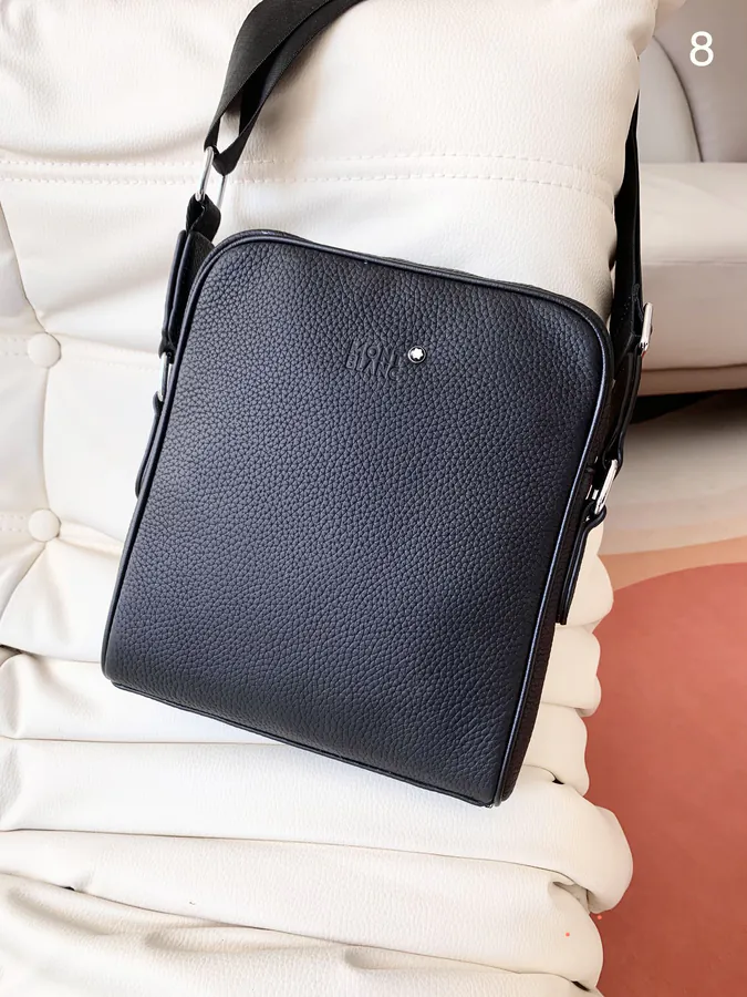 New MONTBLANC Shoulder Crossbody Bag, Grained Calfskin