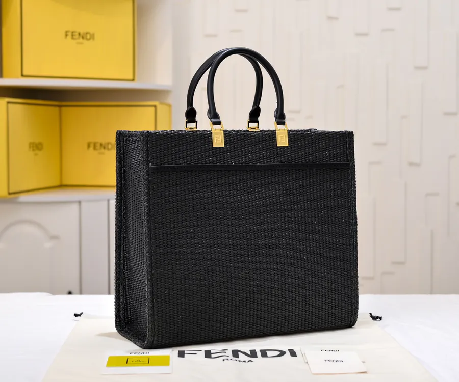 Sunshine Summer Straw Tote Bag Medium Size