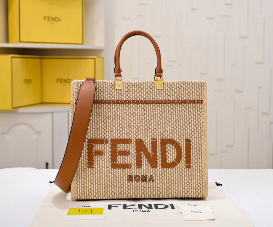 Sunshine Summer Straw Tote Bag Medium Size