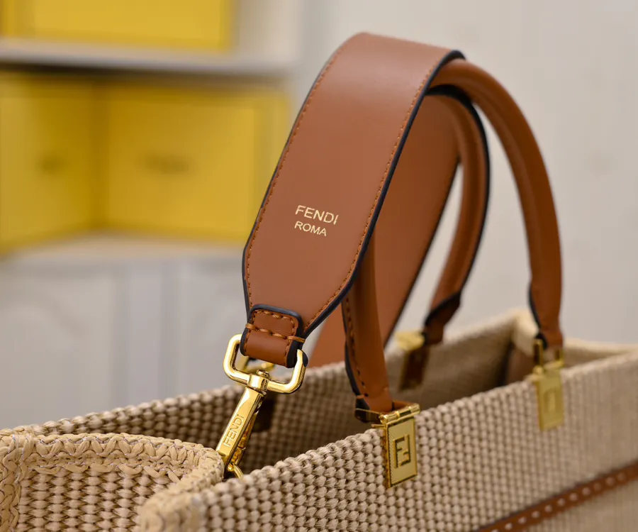 Sunshine Summer Straw Tote Bag Medium Size