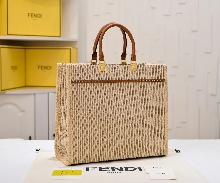 Sunshine Summer Straw Tote Bag Medium Size
