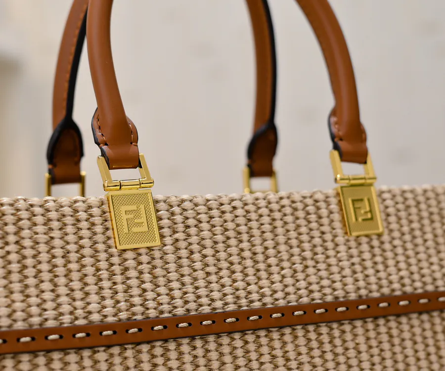 Sunshine Summer Straw Tote Bag Medium Size