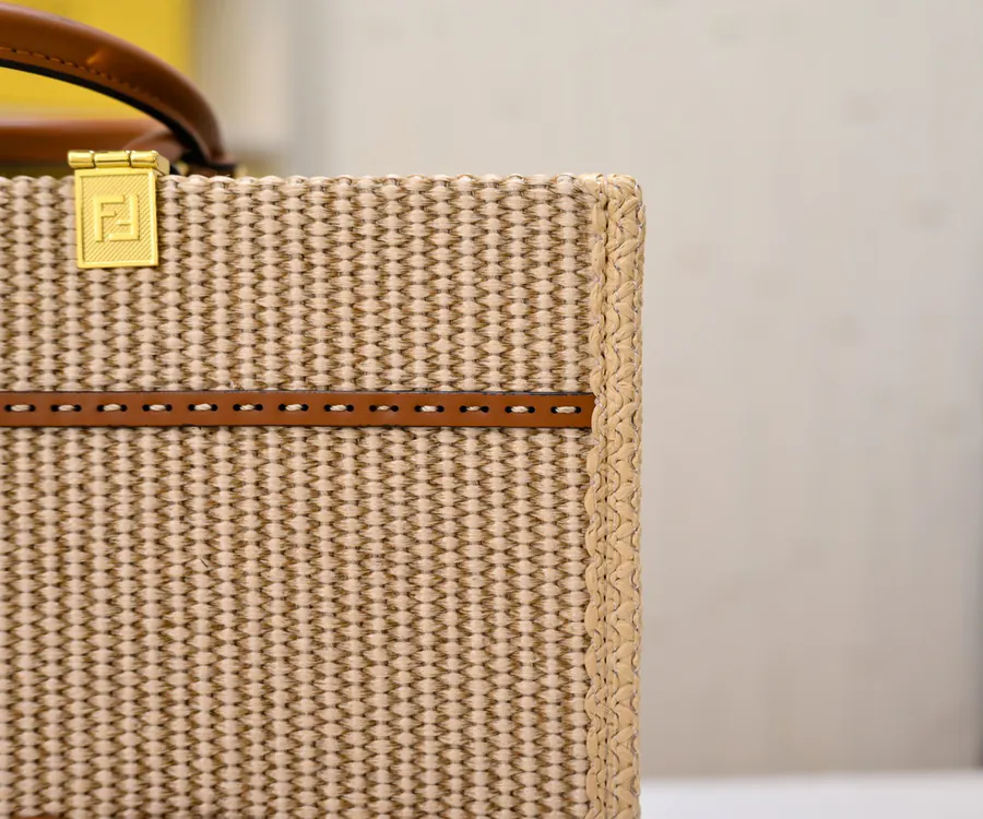 Sunshine Summer Straw Tote Bag Medium Size