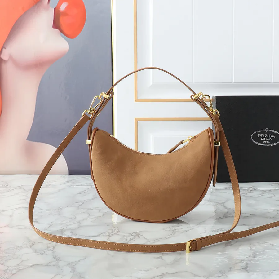 New Moon Handbag in 1BC194 Faux Suede