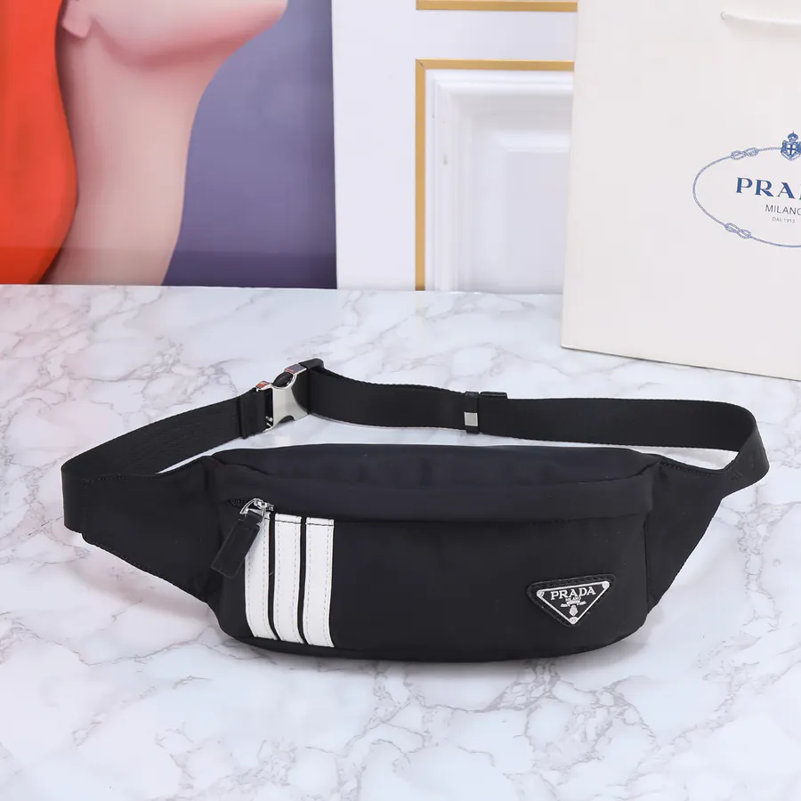 Ad and Pd Collaboration Waist Bag with Saffiano Leather and Re Nylon