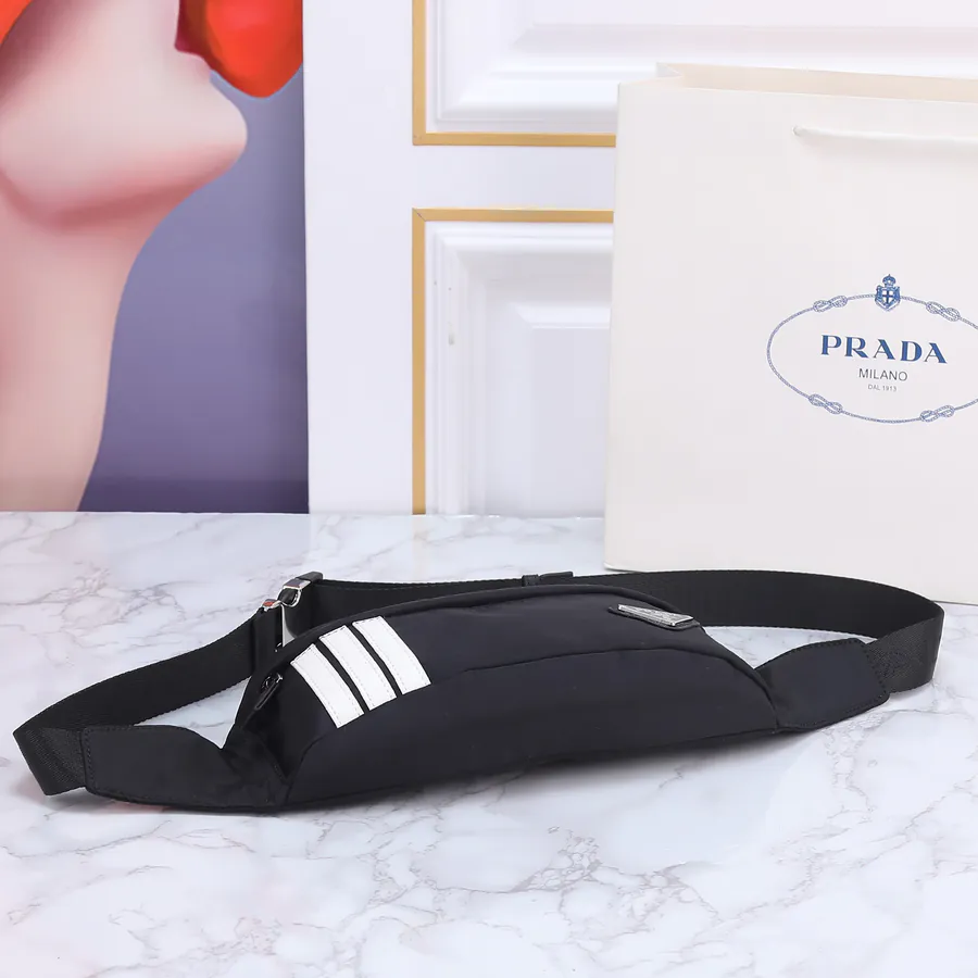 Ad and Pd Collaboration Waist Bag with Saffiano Leather and Re Nylon