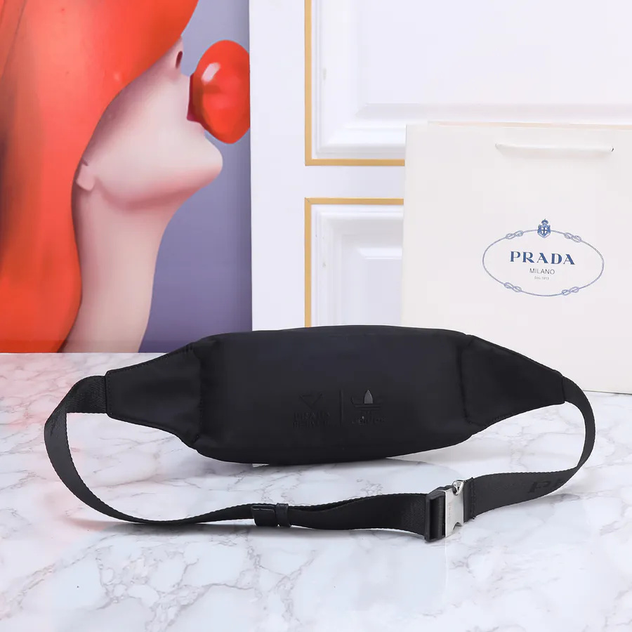 Ad and Pd Collaboration Waist Bag with Saffiano Leather and Re Nylon