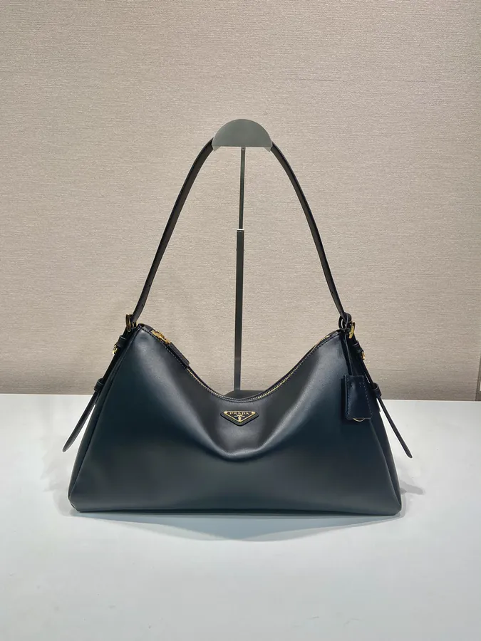 Aimee Hobo Crossbody Bag Minimalist Design, Grained Calfskin