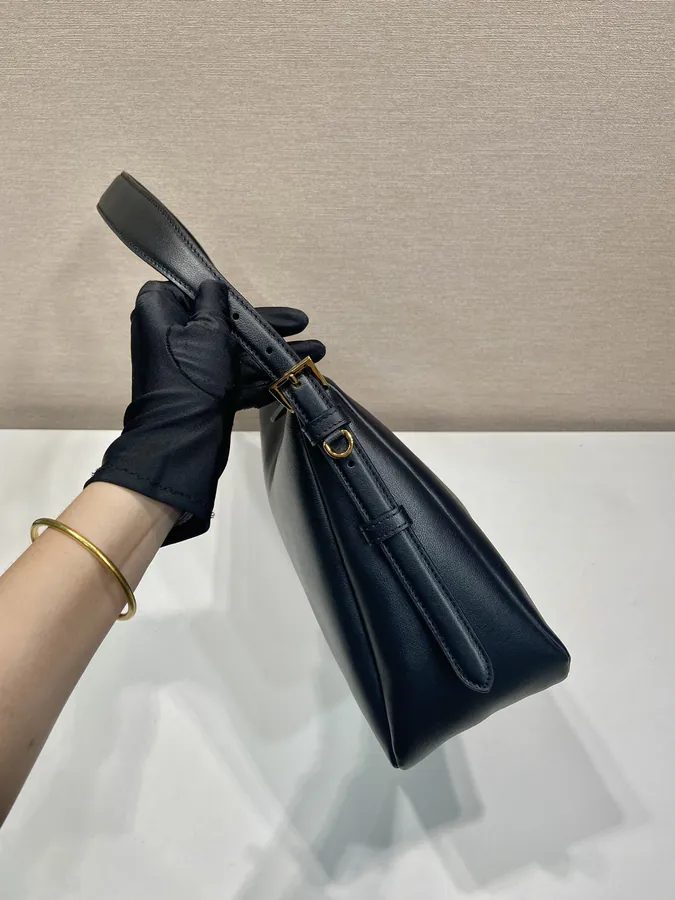 Aimee Hobo Crossbody Bag Minimalist Design, Grained Calfskin