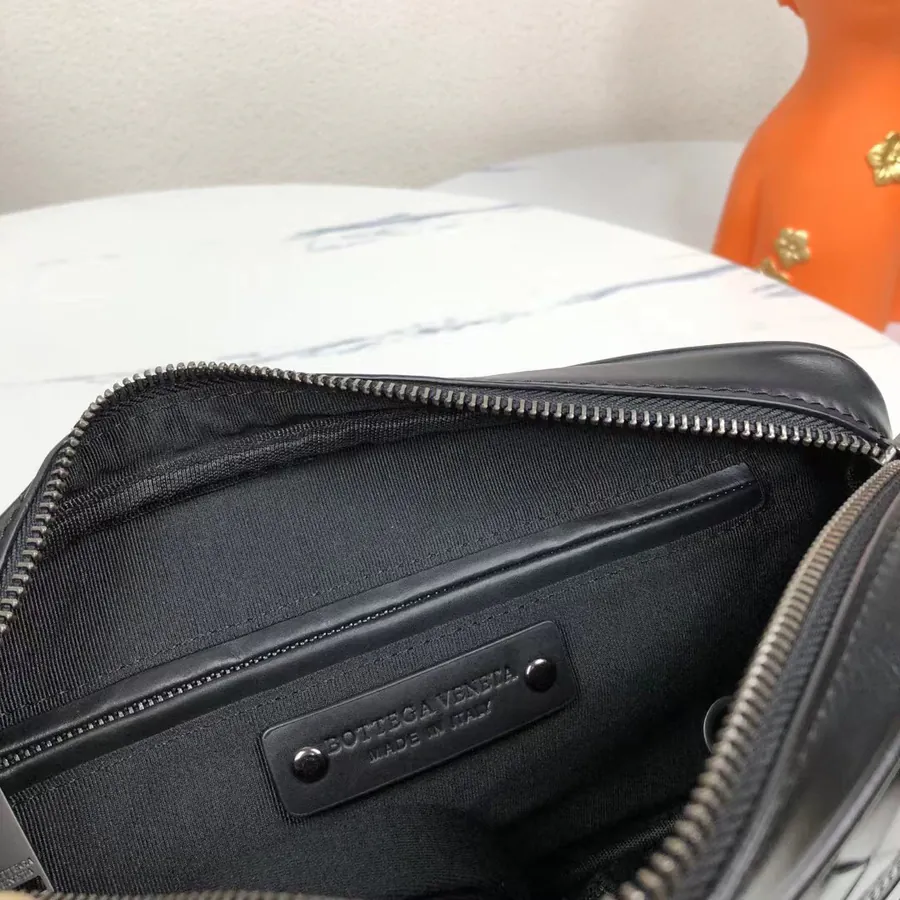 Bv New Classic Woven Leather Mini Messenger Bag