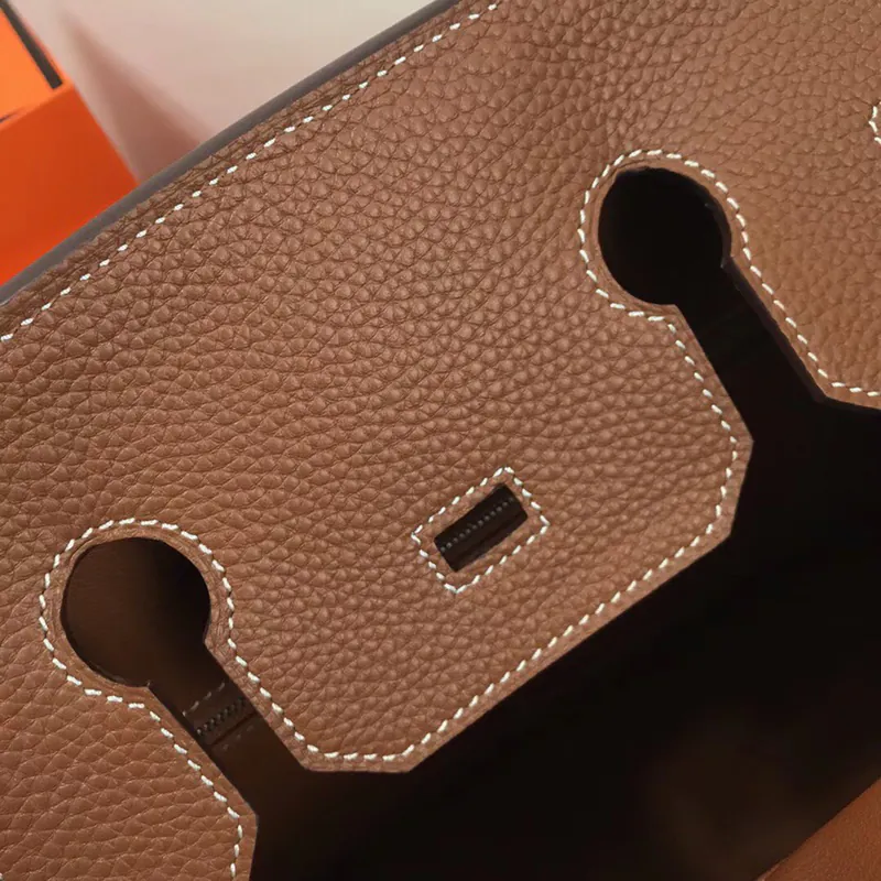 Hermes Birkin Silver Clasp Handbag in Grained Calfskin